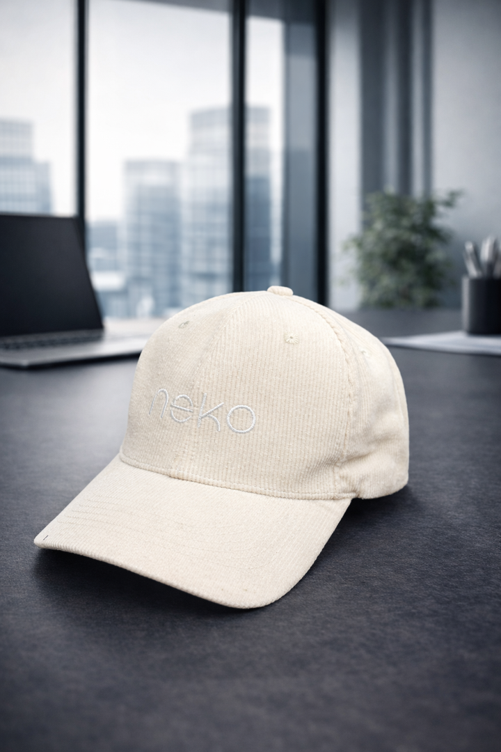 White corduroy hat