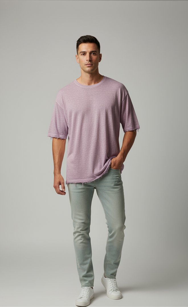 חולצת 100 אחוז פשתן סגולה